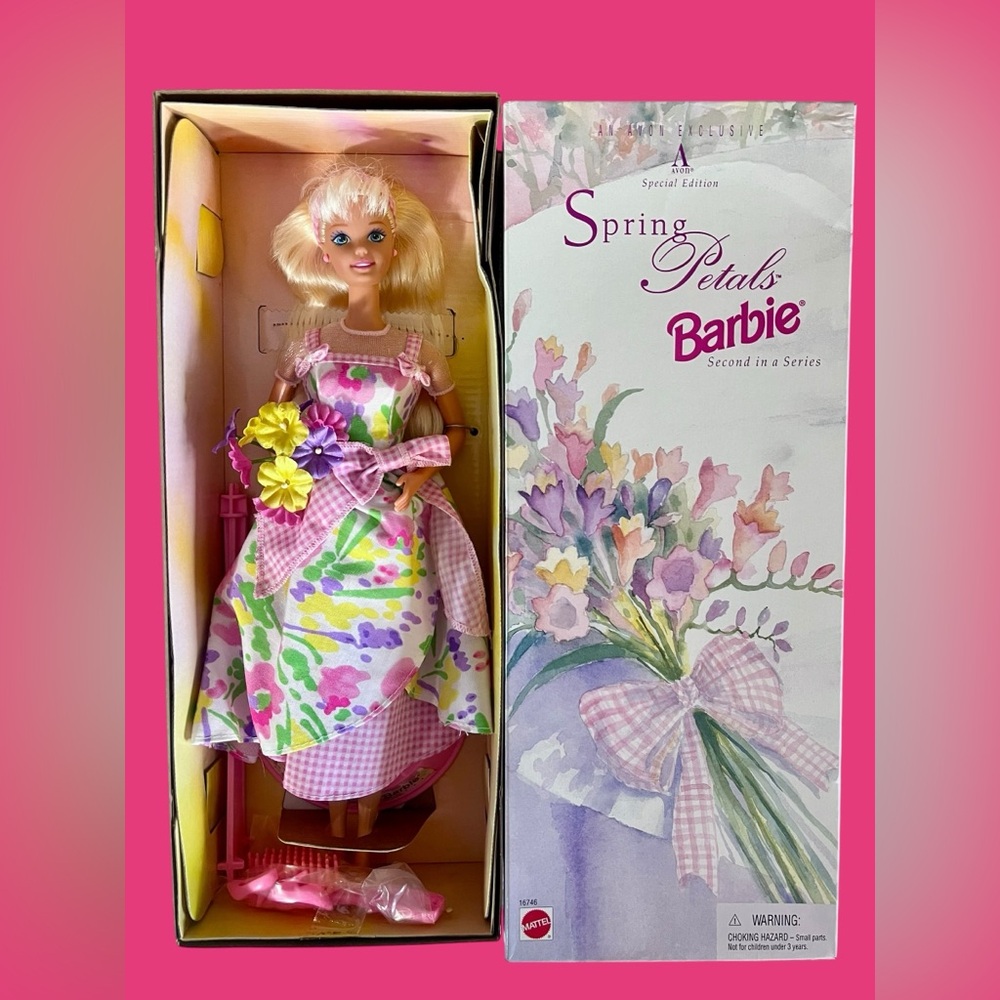 Barbie Spring Petals Floral Dress - Pink, Purple & Yellow New in Original Box